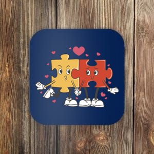 Puzzle Love Cartoon Coaster