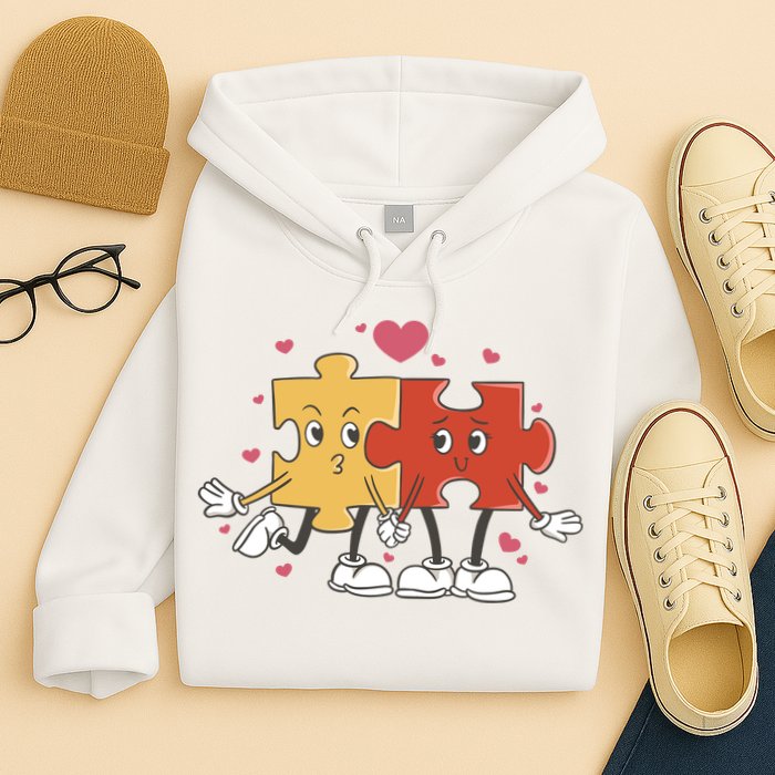 Puzzle Love Cartoon Hoodie
