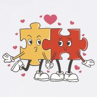 Puzzle Love Cartoon Hoodie