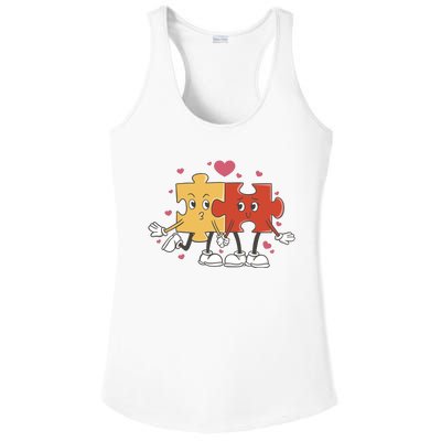 Puzzle Love Cartoon Ladies PosiCharge Competitor Racerback Tank