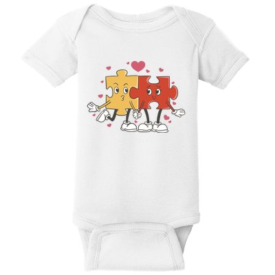 Puzzle Love Cartoon Baby Bodysuit