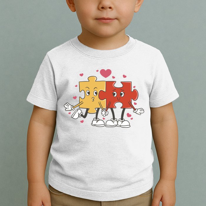 Puzzle Love Cartoon Toddler T-Shirt