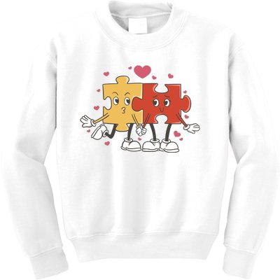 Puzzle Love Cartoon Kids Sweatshirt