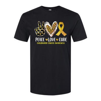 Peace Love Cure Childhood Cancer Awareness Leopart Heart Softstyle® CVC T-Shirt