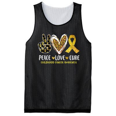 Peace Love Cure Childhood Cancer Awareness Leopart Heart Mesh Reversible Basketball Jersey Tank