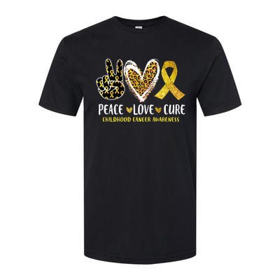 Peace Love Cure Childhood Cancer Awareness Leopart Heart Softstyle CVC T-Shirt