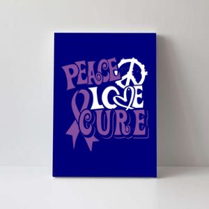 Peace Love Cure Pancreas Cancer Awareness Ribbon Funny Gift Canvas