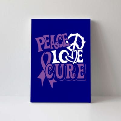 Peace Love Cure Pancreas Cancer Awareness Ribbon Funny Gift Canvas