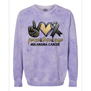 Peace Love Cure Melanoma Cancer Awareness Colorblast Crewneck Sweatshirt