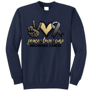 Peace Love Cure Melanoma Cancer Awareness Tall Sweatshirt