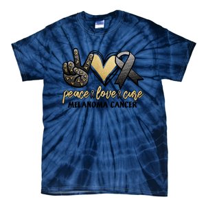 Peace Love Cure Melanoma Cancer Awareness Tie-Dye T-Shirt