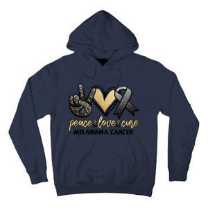 Peace Love Cure Melanoma Cancer Awareness Tall Hoodie