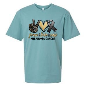 Peace Love Cure Melanoma Cancer Awareness Sueded Cloud Jersey T-Shirt