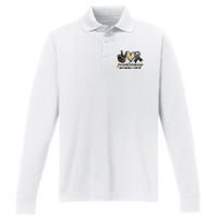 Peace Love Cure Melanoma Cancer Awareness Performance Long Sleeve Polo