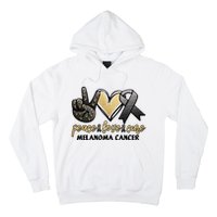 Peace Love Cure Melanoma Cancer Awareness Hoodie