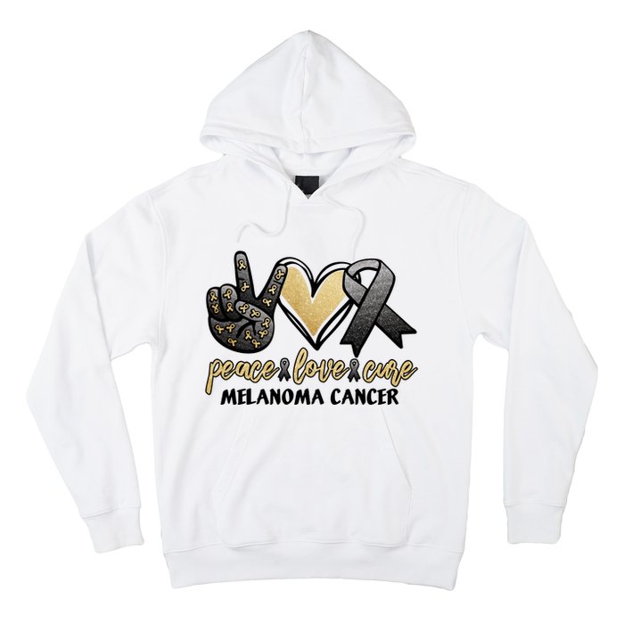 Peace Love Cure Melanoma Cancer Awareness Hoodie