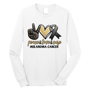 Peace Love Cure Melanoma Cancer Awareness Long Sleeve Shirt