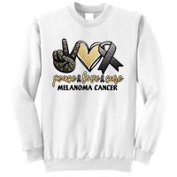 Peace Love Cure Melanoma Cancer Awareness Sweatshirt