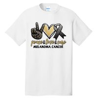 Peace Love Cure Melanoma Cancer Awareness Tall T-Shirt