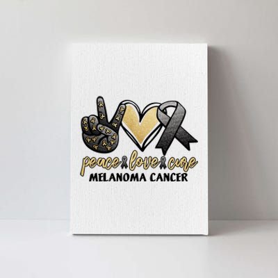 Peace Love Cure Melanoma Cancer Awareness Canvas