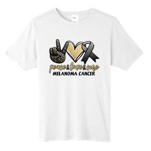 Peace Love Cure Melanoma Cancer Awareness Tall Fusion ChromaSoft Performance T-Shirt