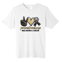 Peace Love Cure Melanoma Cancer Awareness Tall Fusion ChromaSoft Performance T-Shirt