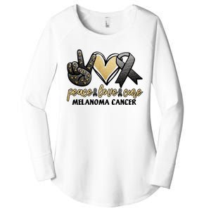 Peace Love Cure Melanoma Cancer Awareness Women's Perfect Tri Tunic Long Sleeve Shirt