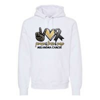 Peace Love Cure Melanoma Cancer Awareness Premium Hoodie