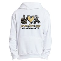 Peace Love Cure Melanoma Cancer Awareness Urban Pullover Hoodie