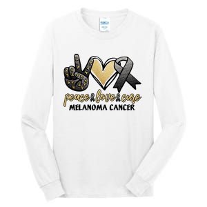 Peace Love Cure Melanoma Cancer Awareness Tall Long Sleeve T-Shirt