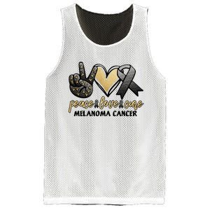 Peace Love Cure Melanoma Cancer Awareness Mesh Reversible Basketball Jersey Tank