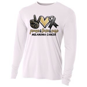 Peace Love Cure Melanoma Cancer Awareness Cooling Performance Long Sleeve Crew