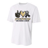 Peace Love Cure Melanoma Cancer Awareness Performance Sprint T-Shirt