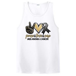 Peace Love Cure Melanoma Cancer Awareness PosiCharge Competitor Tank