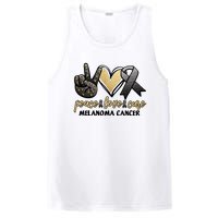 Peace Love Cure Melanoma Cancer Awareness PosiCharge Competitor Tank