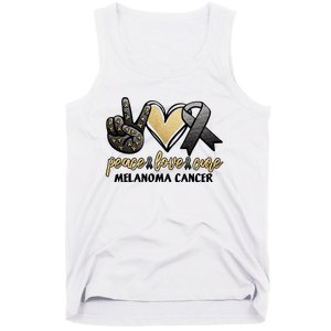 Peace Love Cure Melanoma Cancer Awareness Tank Top