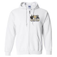 Peace Love Cure Melanoma Cancer Awareness Full Zip Hoodie