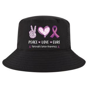 Peace Love Cure Pancreatic Cancer Awareness Gift Cool Comfort Performance Bucket Hat