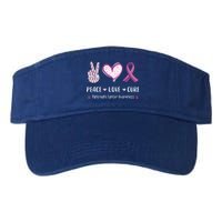 Peace Love Cure Pancreatic Cancer Awareness Gift Valucap Bio-Washed Visor