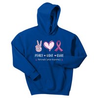 Peace Love Cure Pancreatic Cancer Awareness Gift Kids Hoodie