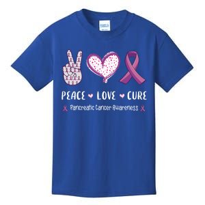 Peace Love Cure Pancreatic Cancer Awareness Gift Kids T-Shirt