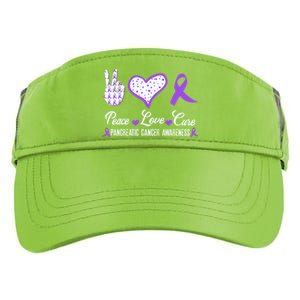 Peace Love Cure Pancreatic Cancer Awareness Pink Ribbon Cool Gift Adult Drive Performance Visor