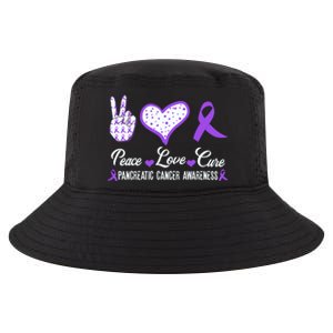 Peace Love Cure Pancreatic Cancer Awareness Pink Ribbon Cool Gift Cool Comfort Performance Bucket Hat