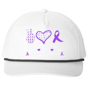 Peace Love Cure Pancreatic Cancer Awareness Pink Ribbon Cool Gift Snapback Five-Panel Rope Hat