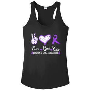 Peace Love Cure Pancreatic Cancer Awareness Pink Ribbon Cool Gift Ladies PosiCharge Competitor Racerback Tank