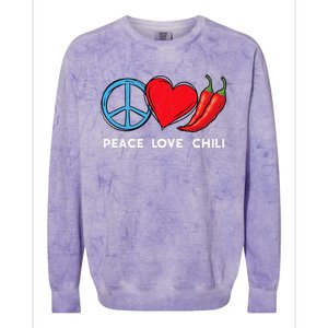 Peace Love Chili Peppers Red Hot Spicy Pepper Eat Mexican Colorblast Crewneck Sweatshirt