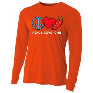 Peace Love Chili Peppers Red Hot Spicy Pepper Eat Mexican Cooling Performance Long Sleeve Crew