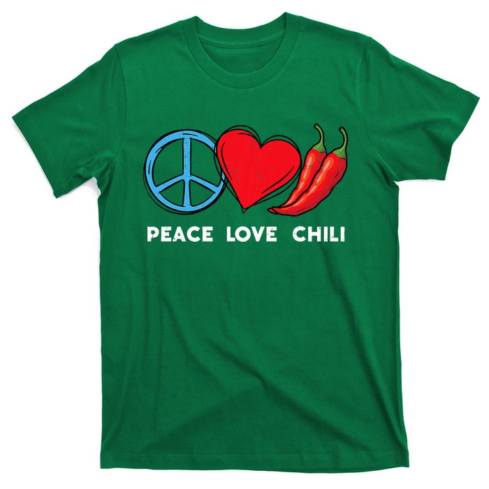 Peace Love Chili Peppers Red Hot Spicy Pepper Eat Mexican T-Shirt