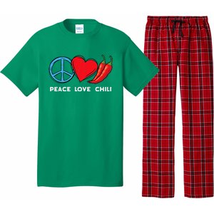 Peace Love Chili Peppers Red Hot Spicy Pepper Eat Mexican Pajama Set