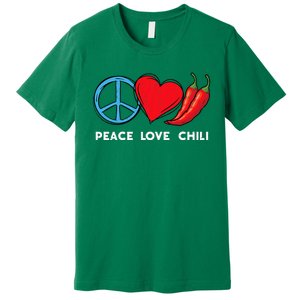 Peace Love Chili Peppers Red Hot Spicy Pepper Eat Mexican Premium T-Shirt